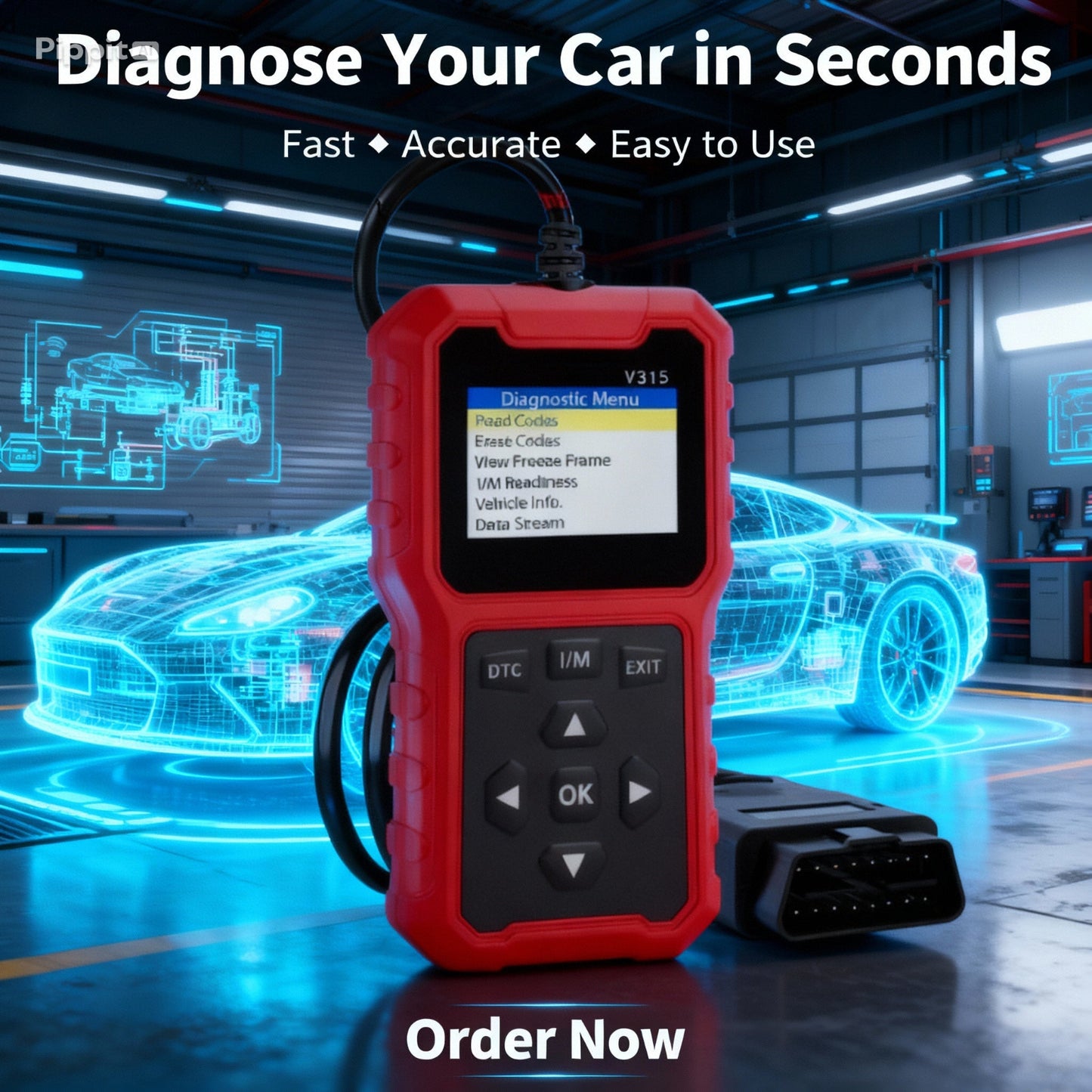 OBD2 Car Diagnostic Scanner – Check Engine Code Reader & Fault Reset Tool
